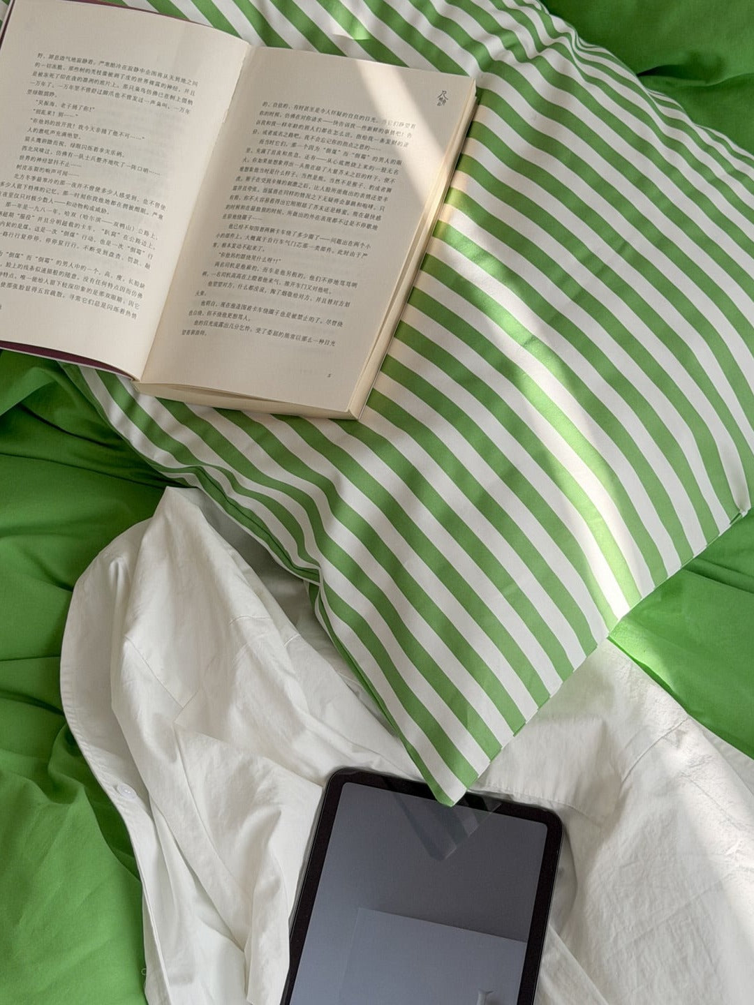 Orchard Green Washed Cotton Duvet Cover Set original reference image 7