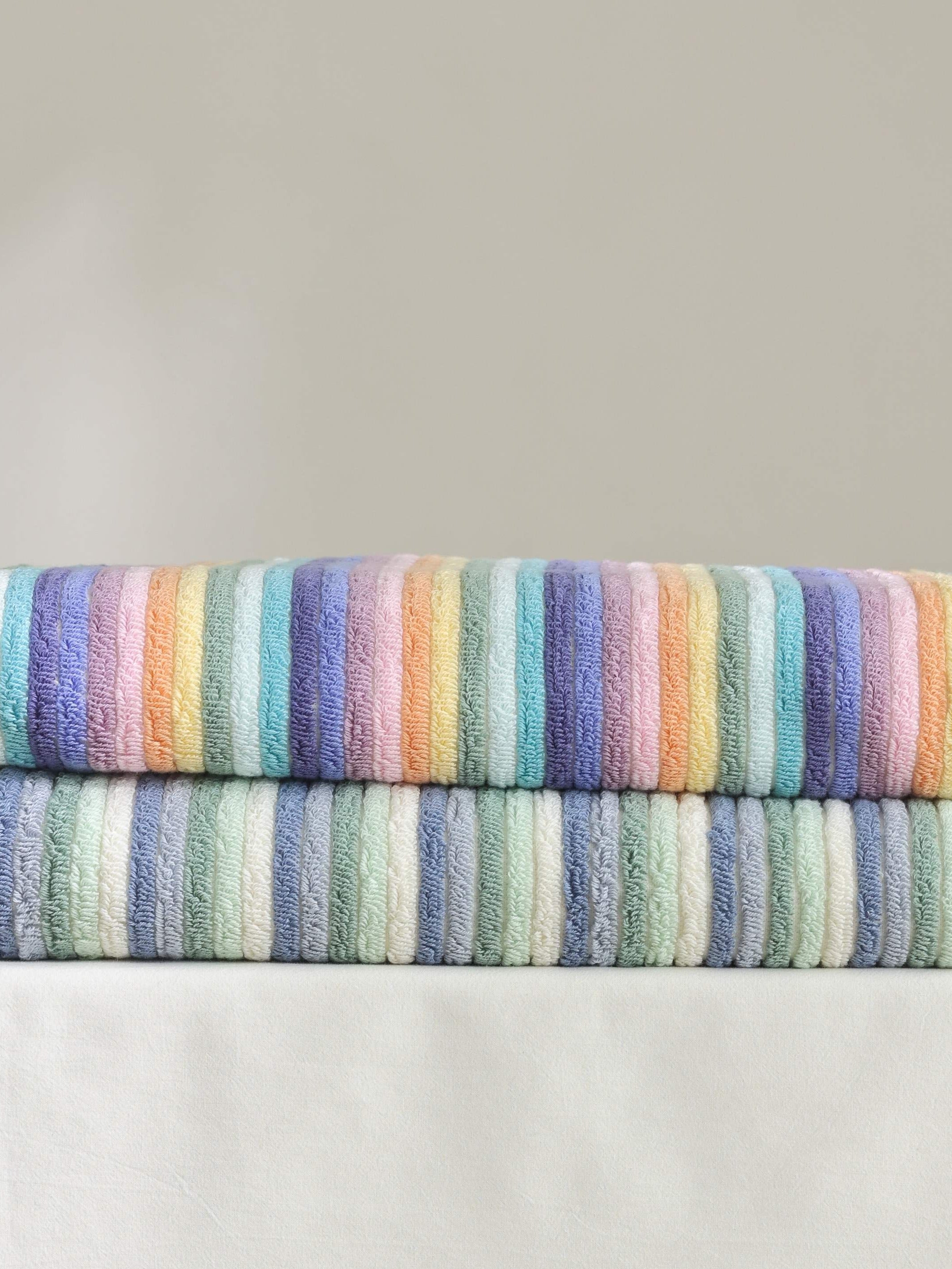Pastel Lane Stripe Cotton Bath Towel original reference image 4