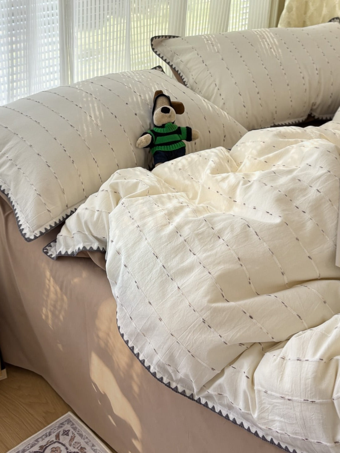 Pebble Dot Cotton Clip-Jacquard Duvet Cover Set original reference image 9