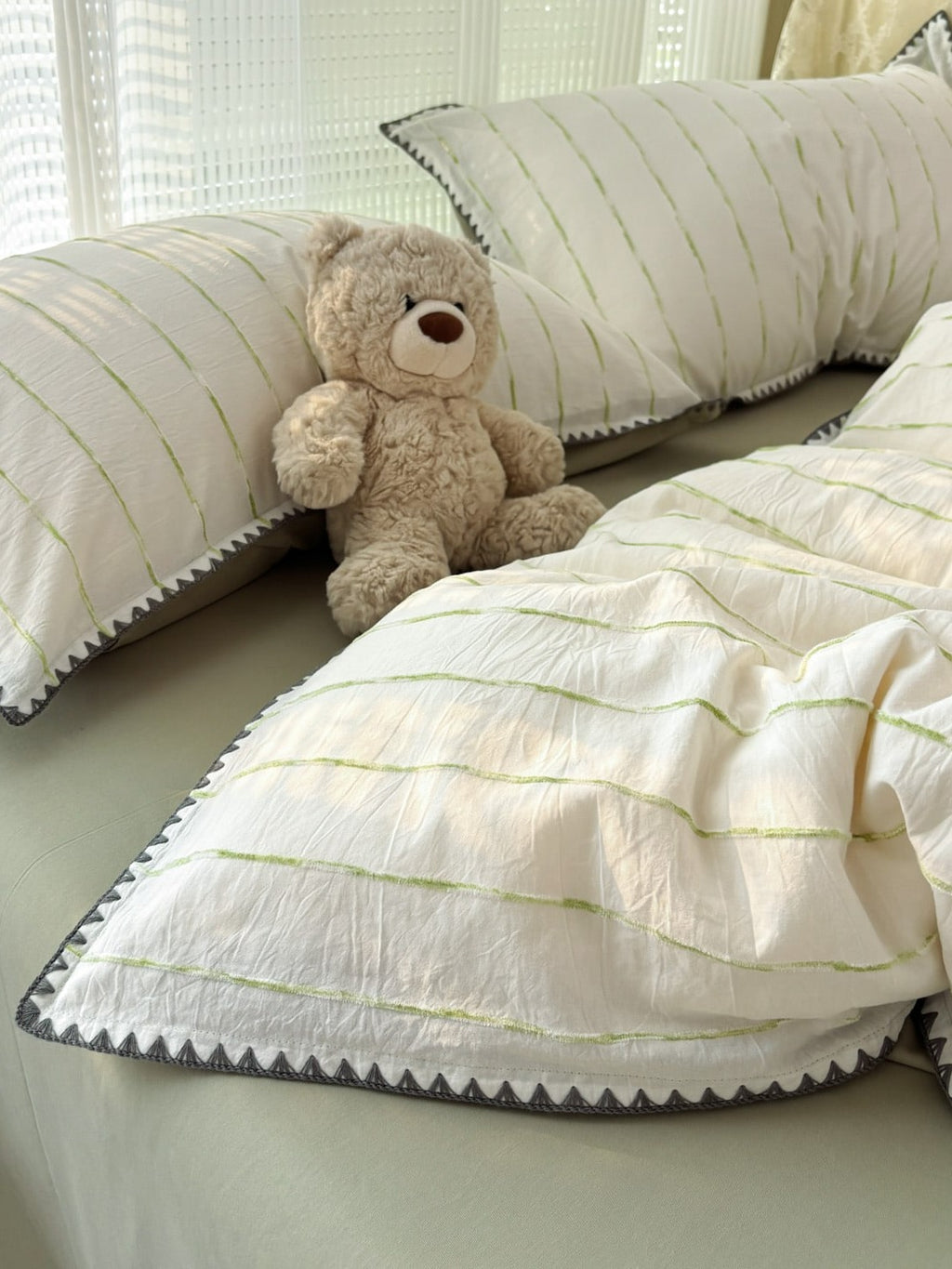 Pebble Dot Cotton Clip-Jacquard Duvet Cover Set original reference image 24