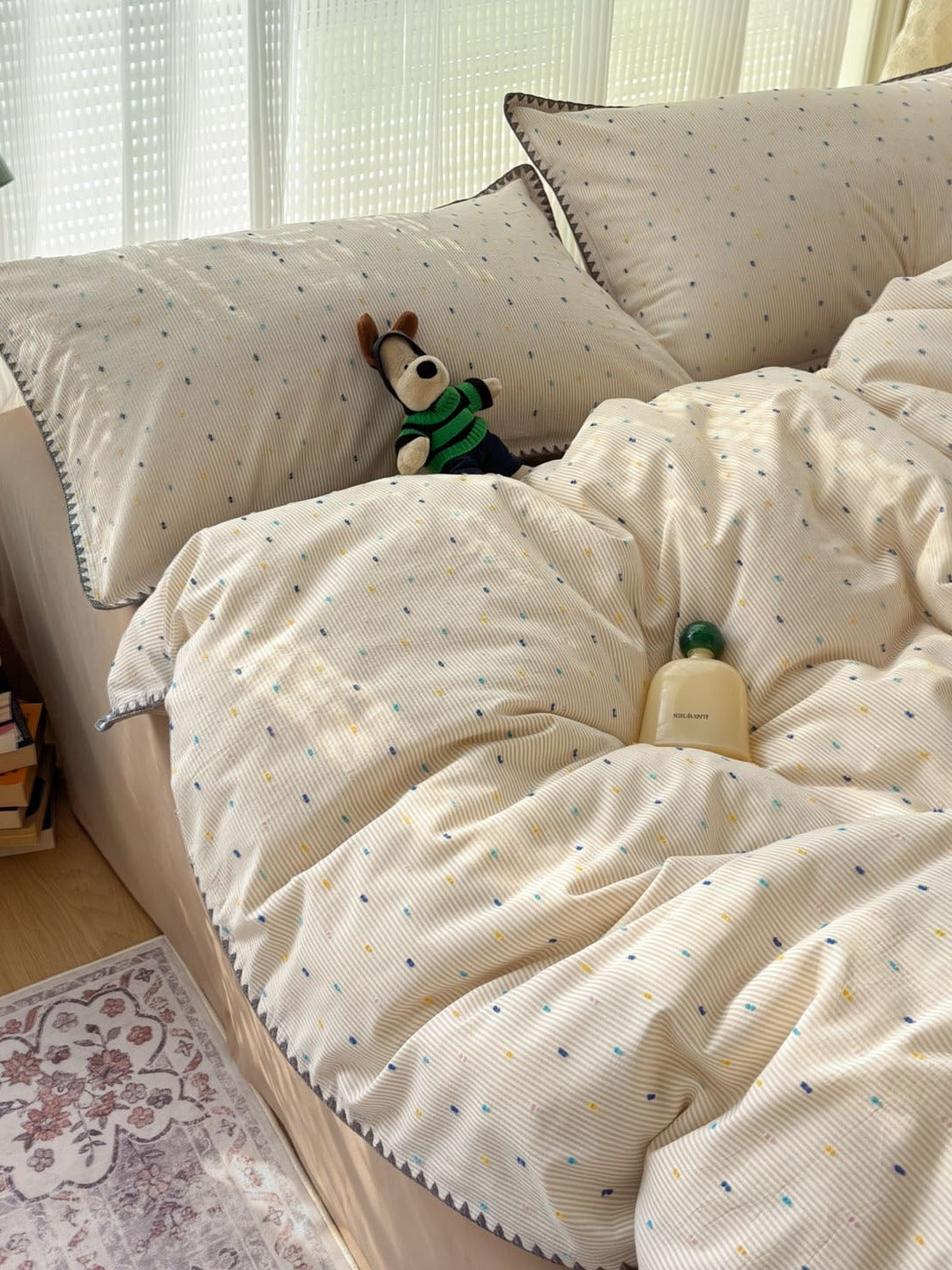 Pebble Dot Cotton Clip-Jacquard Duvet Cover Set original reference image 26