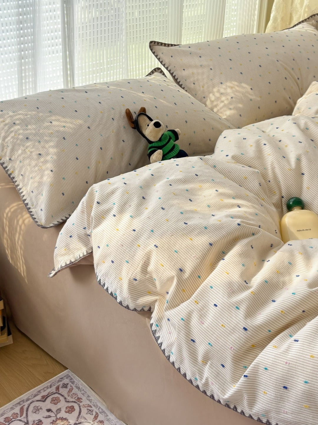 Pebble Dot Cotton Clip-Jacquard Duvet Cover Set original reference image 27