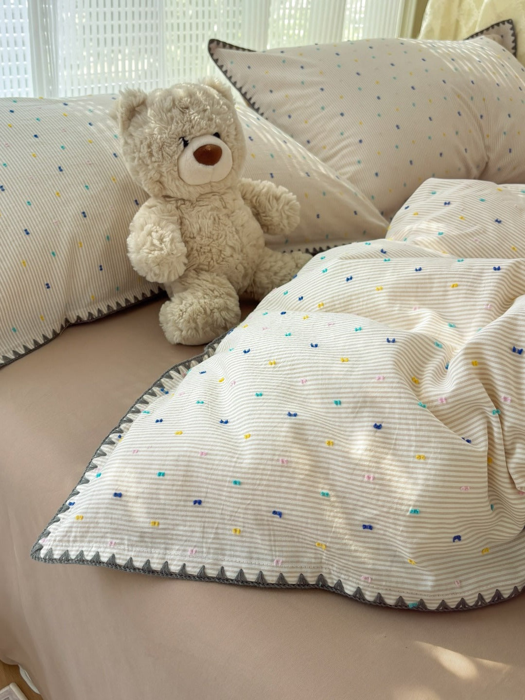 Pebble Dot Cotton Clip-Jacquard Duvet Cover Set original reference image 30