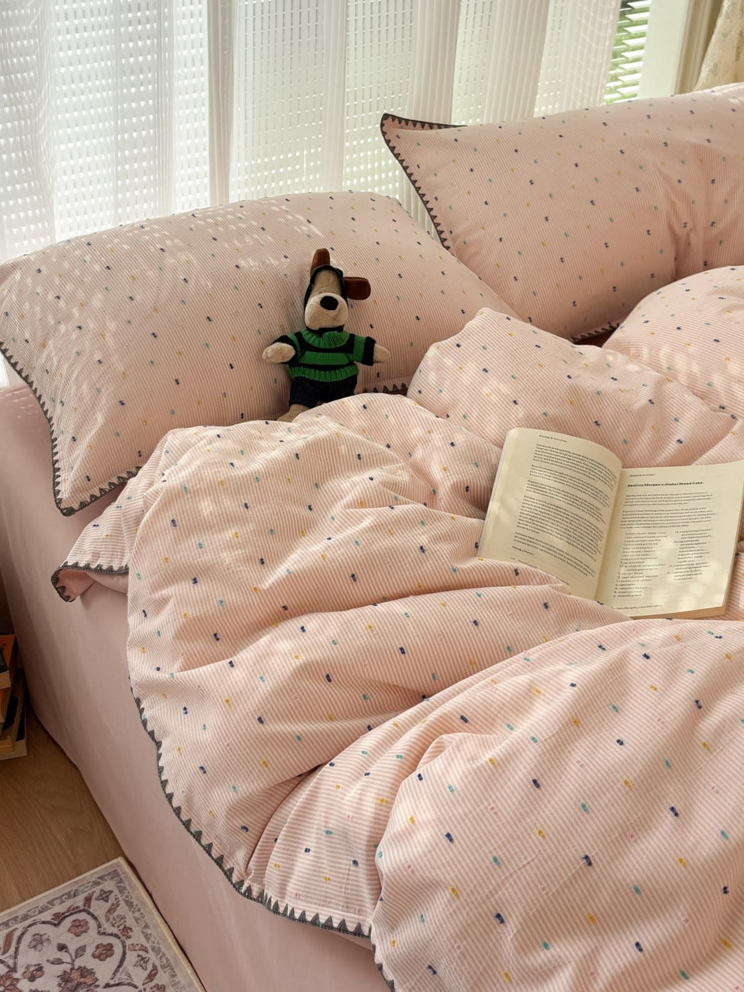 Pebble Dot Cotton Clip-Jacquard Duvet Cover Set original reference image 31