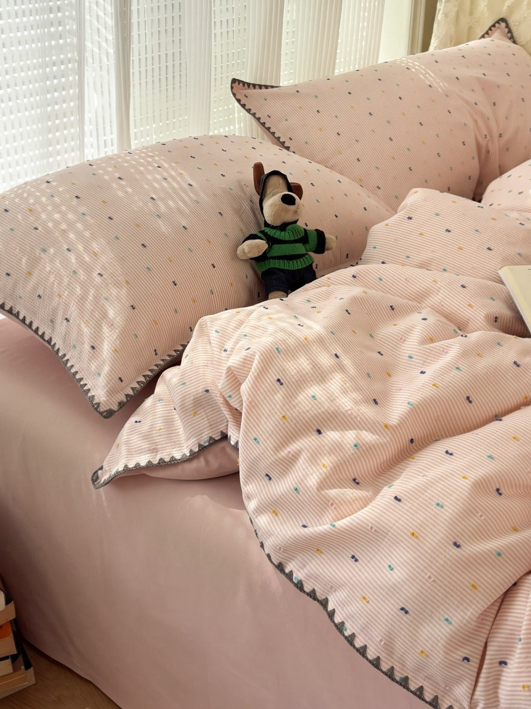 Pebble Dot Cotton Clip-Jacquard Duvet Cover Set original reference image 33