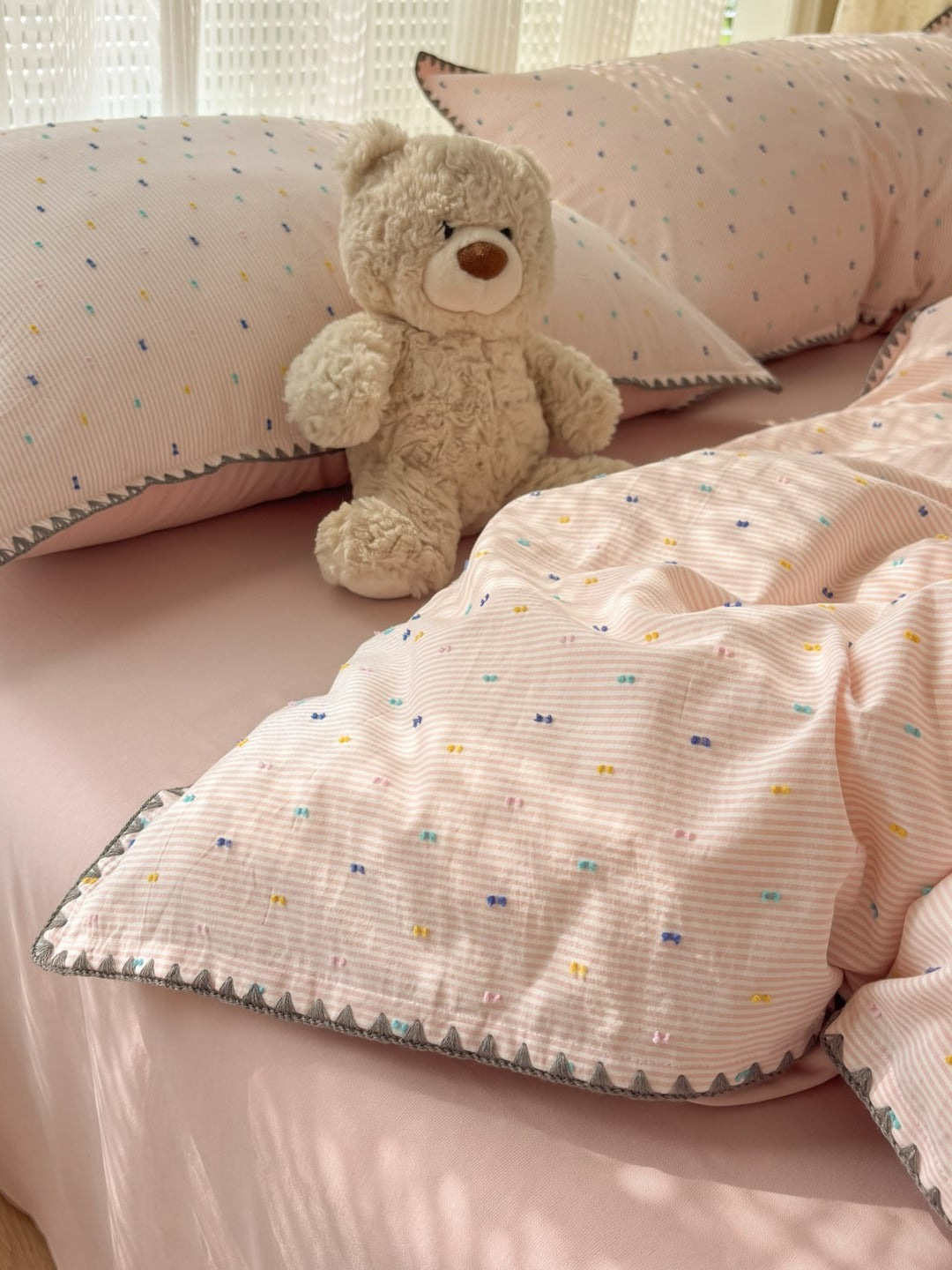Pebble Dot Cotton Clip-Jacquard Duvet Cover Set original reference image 36