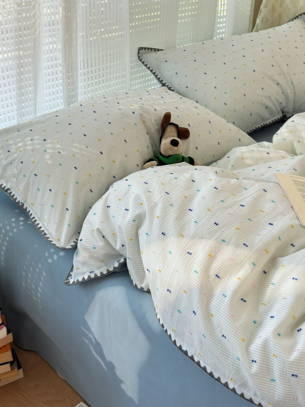 Pebble Dot Cotton Clip-Jacquard Duvet Cover Set original reference image 39