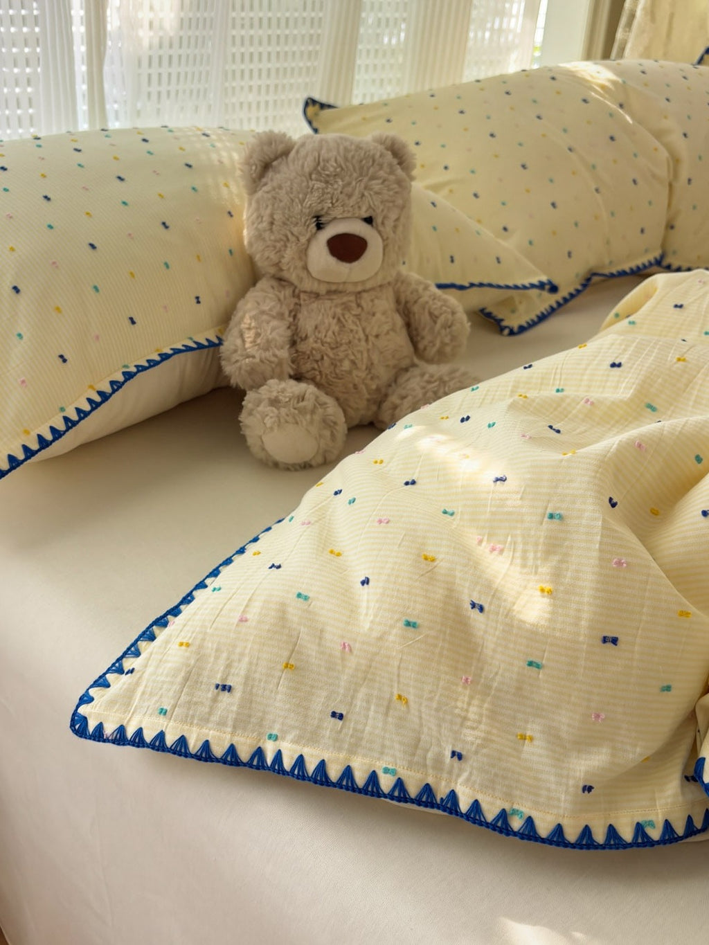 Pebble Dot Cotton Clip-Jacquard Duvet Cover Set original reference image 48
