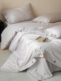 Petal Relief Cotton Jacquard Duvet Cover Set original reference image 6