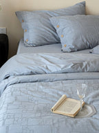 Petal Relief Cotton Jacquard Duvet Cover Set original reference image 8