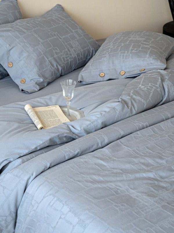 Petal Relief Cotton Jacquard Duvet Cover Set original reference image 10