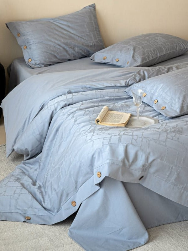 Petal Relief Cotton Jacquard Duvet Cover Set original reference image 12