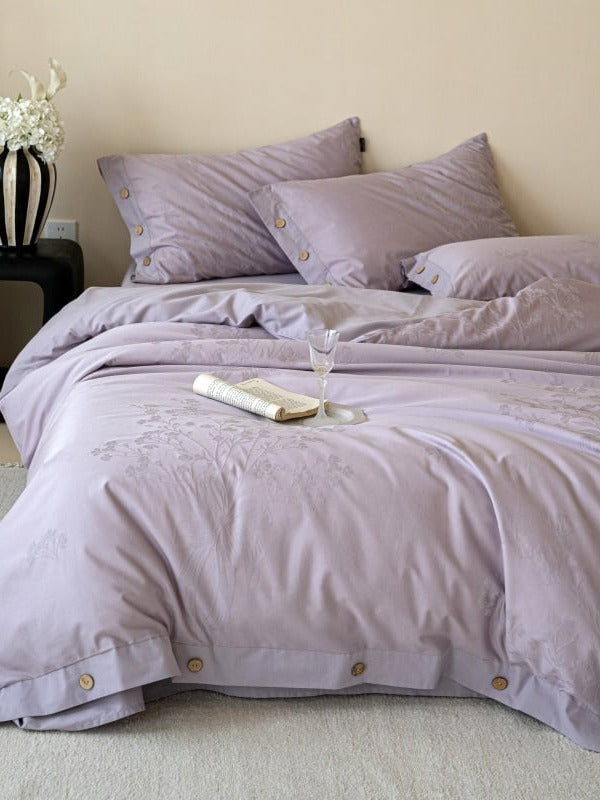 Petal Relief Cotton Jacquard Duvet Cover Set original reference image 15
