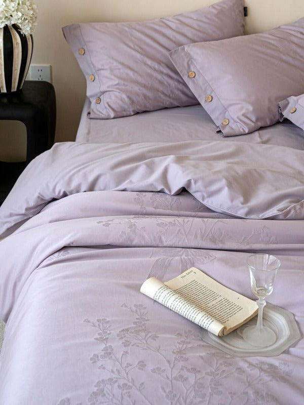 Petal Relief Cotton Jacquard Duvet Cover Set original reference image 16