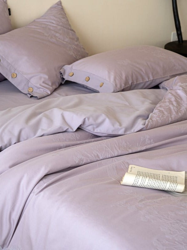 Petal Relief Cotton Jacquard Duvet Cover Set original reference image 17