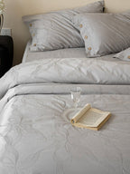 Petal Relief Cotton Jacquard Duvet Cover Set original reference image 20