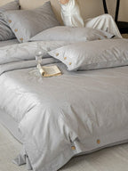Petal Relief Cotton Jacquard Duvet Cover Set original reference image 23