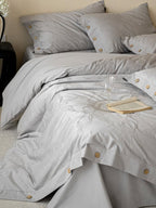 Petal Relief Cotton Jacquard Duvet Cover Set original reference image 24