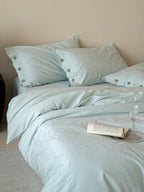 Petal Relief Cotton Jacquard Duvet Cover Set original reference image 26