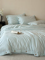 Petal Relief Cotton Jacquard Duvet Cover Set original reference image 27