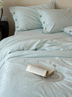 Petal Relief Cotton Jacquard Duvet Cover Set original reference image 28