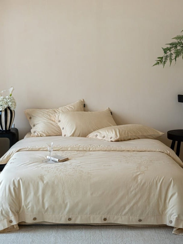 Petal Relief Cotton Jacquard Duvet Cover Set original reference image 31