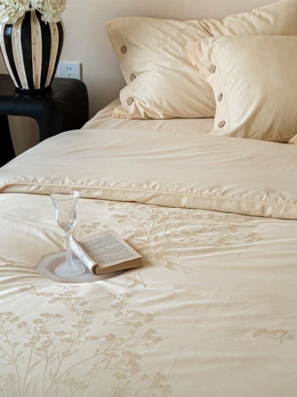 Petal Relief Cotton Jacquard Duvet Cover Set original reference image 35