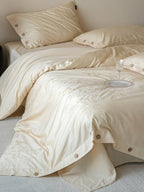 Petal Relief Cotton Jacquard Duvet Cover Set original reference image 36