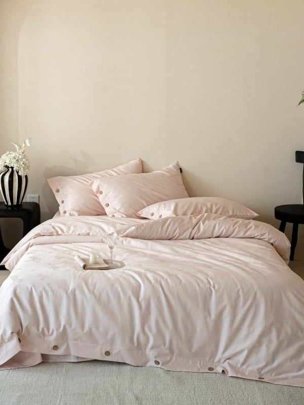 Petal Relief Cotton Jacquard Duvet Cover Set original reference image 37