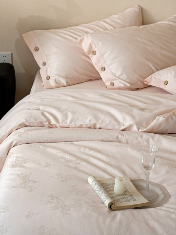 Petal Relief Cotton Jacquard Duvet Cover Set original reference image 40