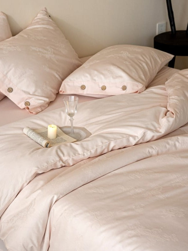 Petal Relief Cotton Jacquard Duvet Cover Set original reference image 41