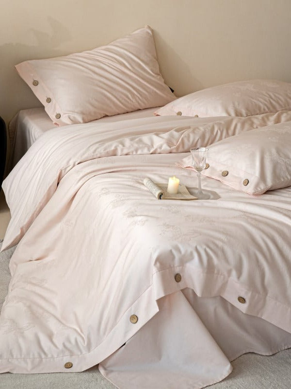 Petal Relief Cotton Jacquard Duvet Cover Set original reference image 42