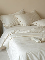 Petal Relief Cotton Jacquard Duvet Cover Set original reference image 43