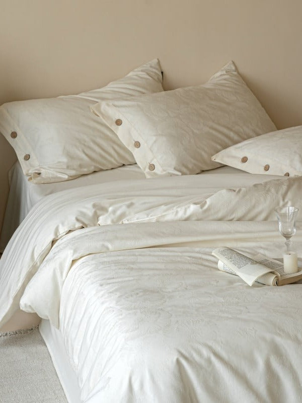 Petal Relief Cotton Jacquard Duvet Cover Set original reference image 43