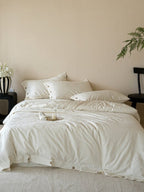 Petal Relief Cotton Jacquard Duvet Cover Set original reference image 44