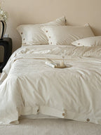 Petal Relief Cotton Jacquard Duvet Cover Set original reference image 45