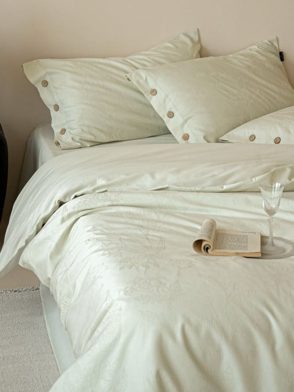 Petal Relief Cotton Jacquard Duvet Cover Set original reference image 52