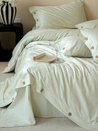 Petal Relief Cotton Jacquard Duvet Cover Set original reference image 54