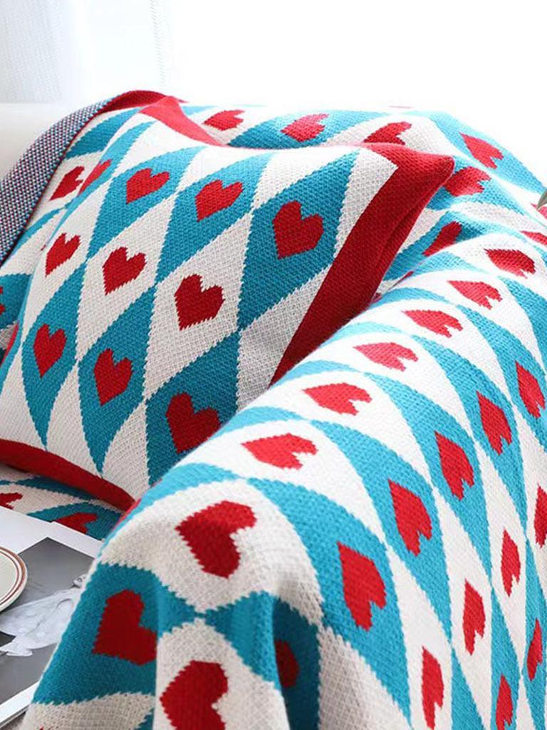 Red Heart Knitted Blanket