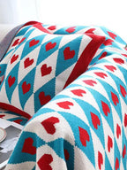 Red Heart Knitted Blanket