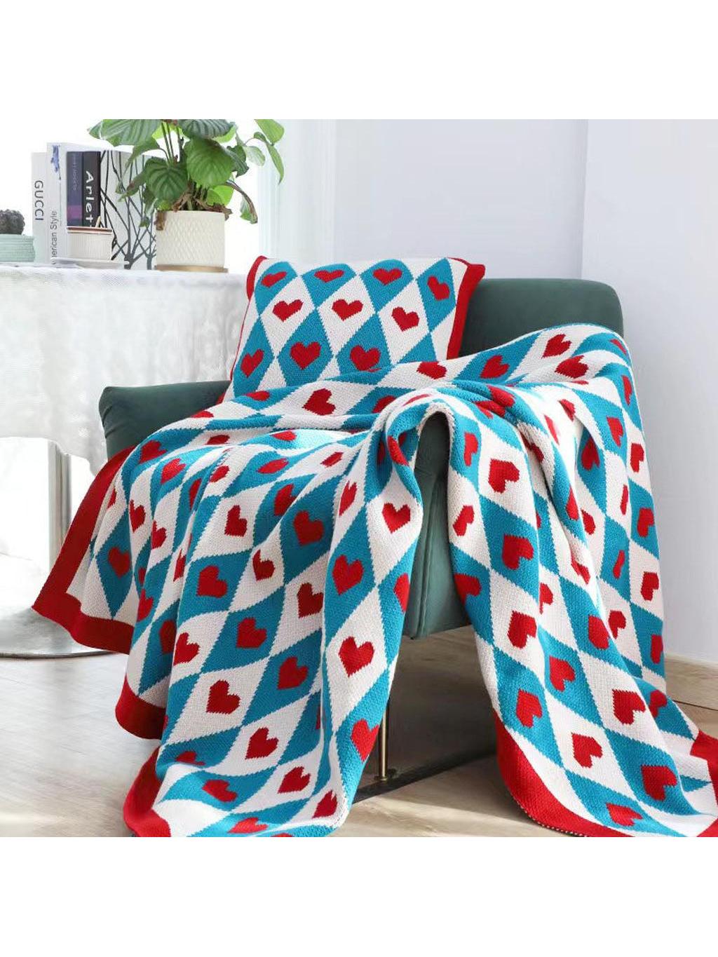 Red Heart Knitted Blanket