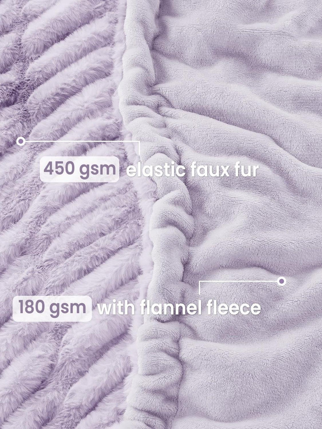 Purple Cinched Faux Fur Blanket