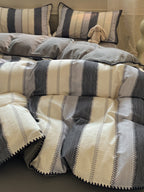 Rhythm Stripe Brushed Cotton Duvet Cover Set original reference image 6