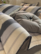 Rhythm Stripe Brushed Cotton Duvet Cover Set original reference image 8