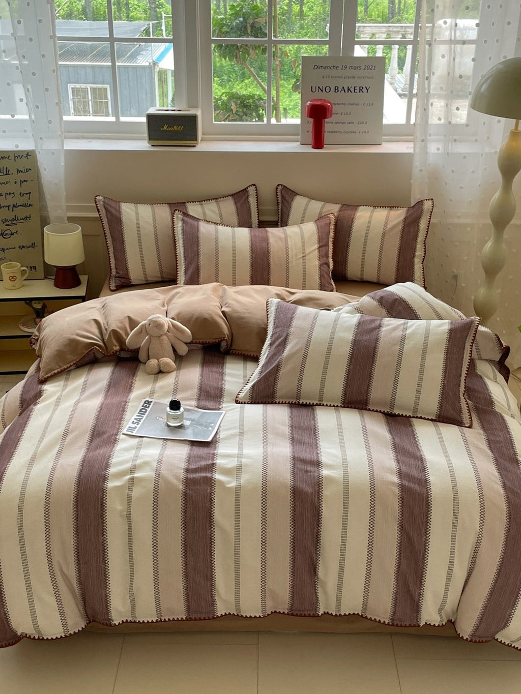 Rhythm Stripe Brushed Cotton Duvet Cover Set original reference image 9