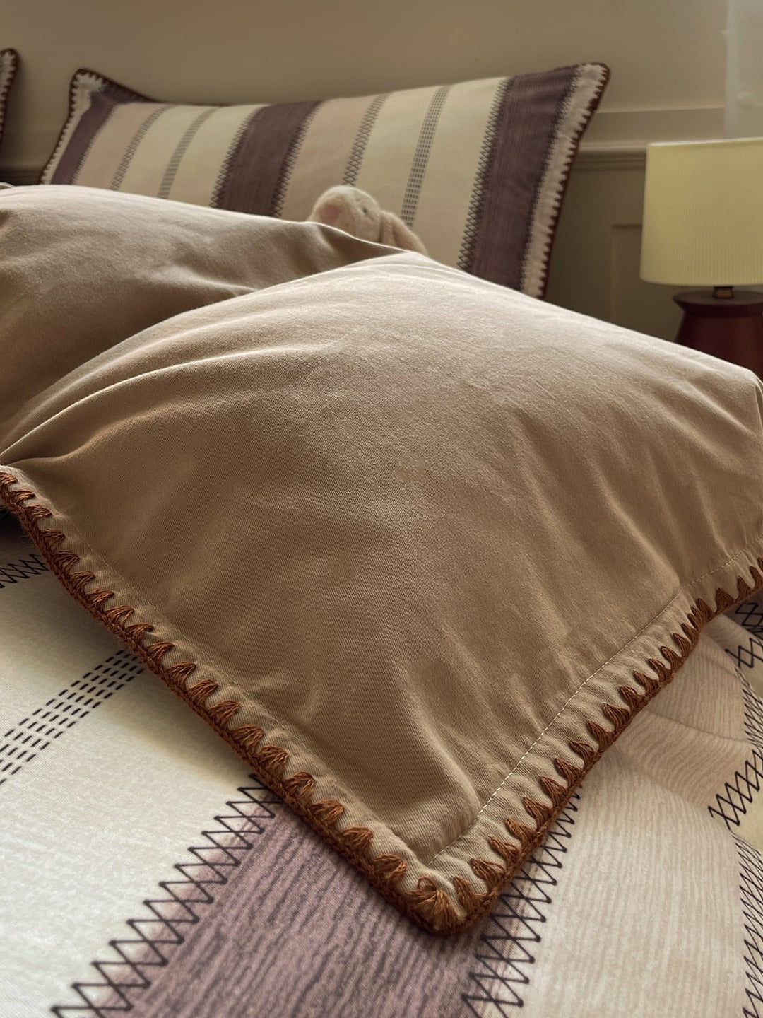 Rhythm Stripe Brushed Cotton Duvet Cover Set original reference image 11