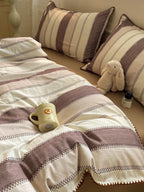 Rhythm Stripe Brushed Cotton Duvet Cover Set original reference image 12