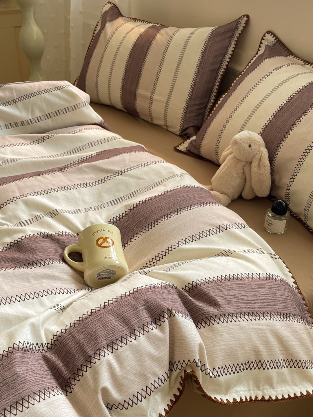 Rhythm Stripe Brushed Cotton Duvet Cover Set original reference image 12