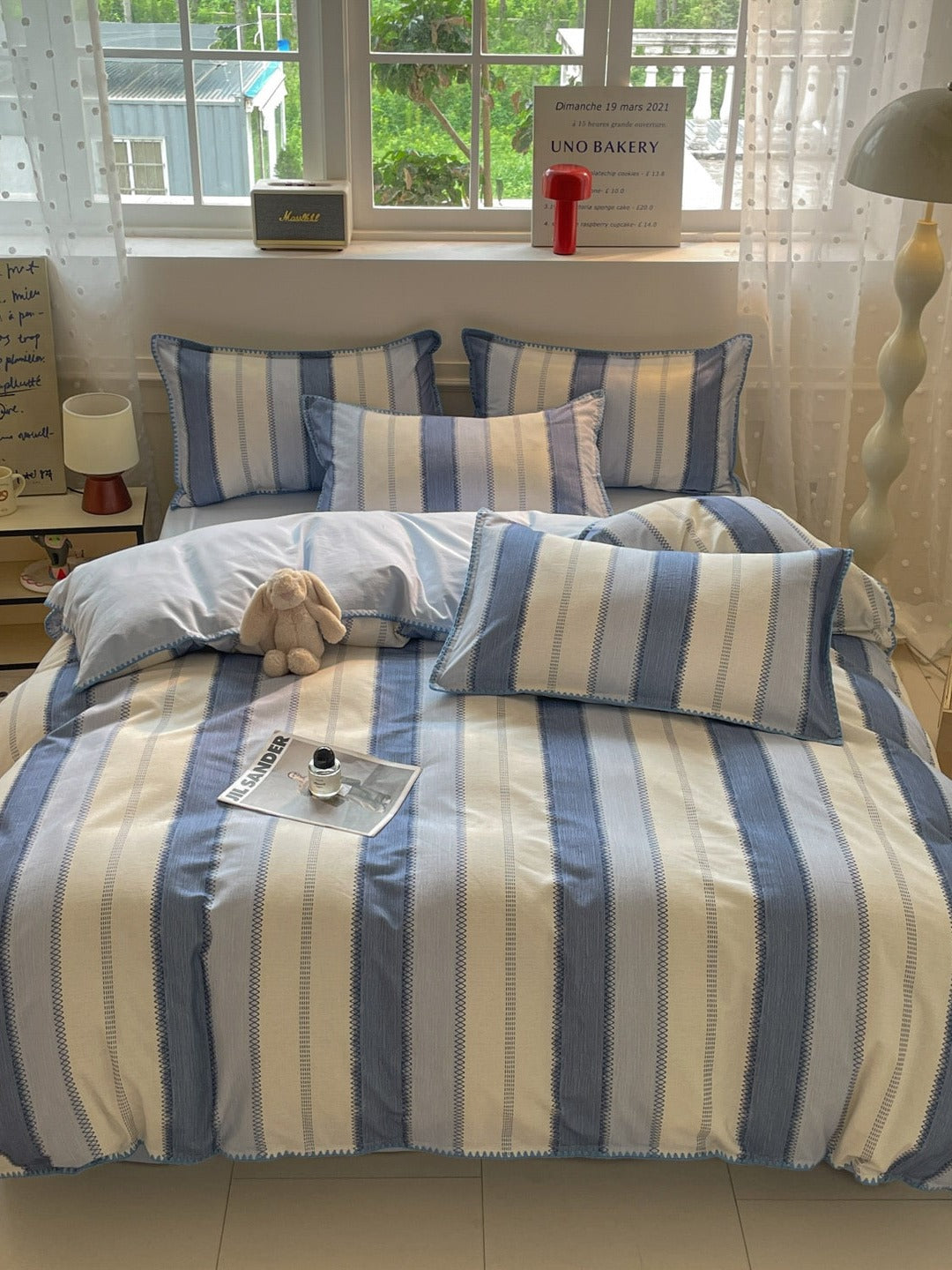 Rhythm Stripe Brushed Cotton Duvet Cover Set original reference image 18