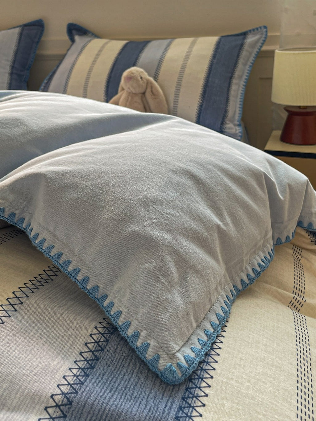 Rhythm Stripe Brushed Cotton Duvet Cover Set original reference image 19